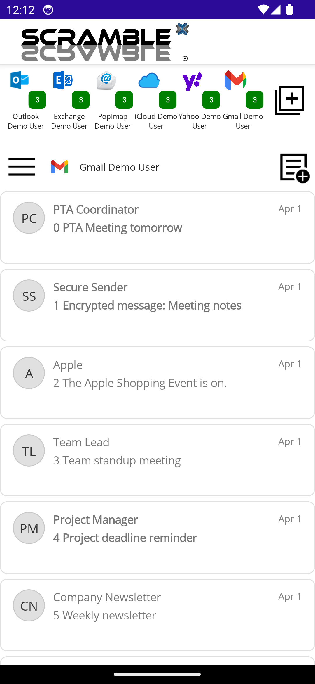 Scramble App Interface